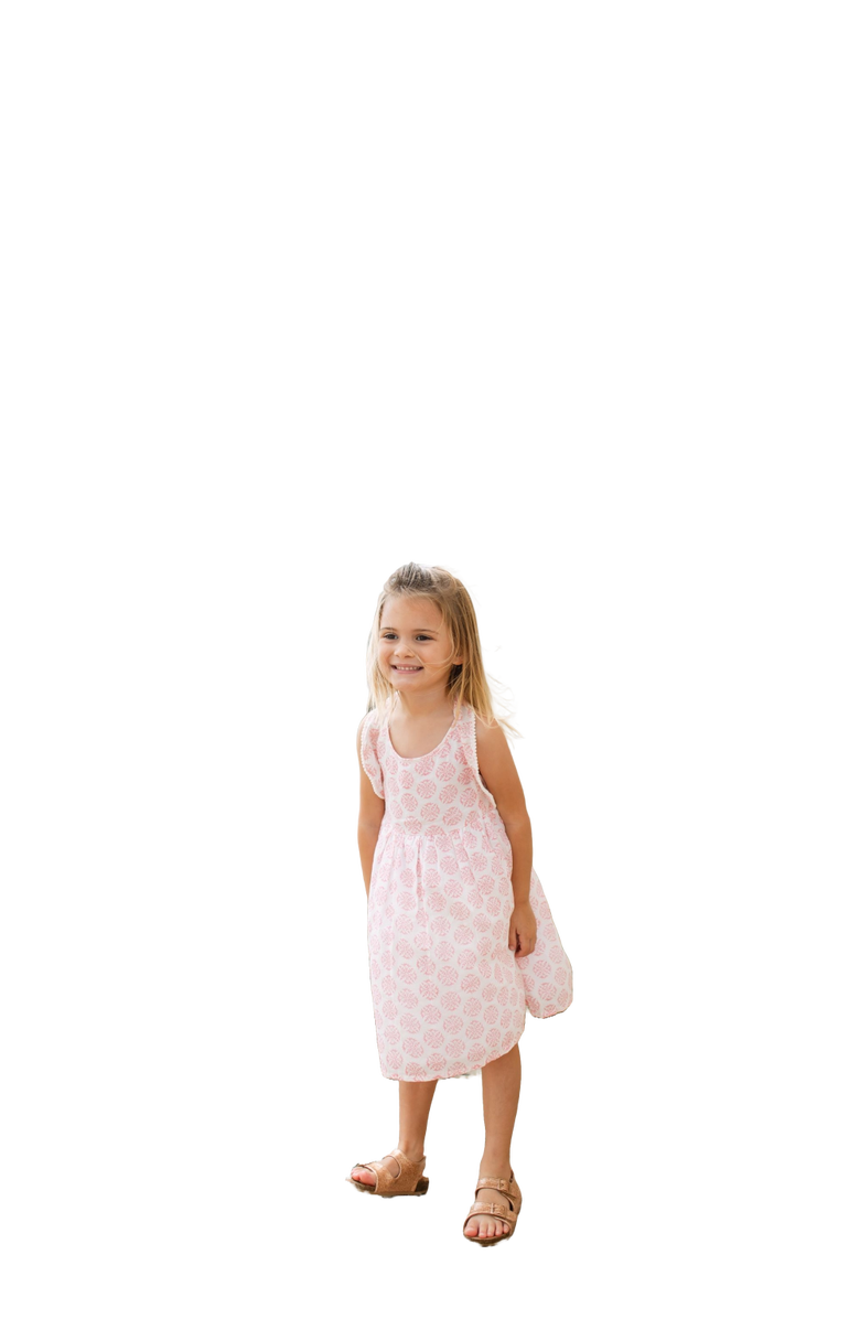 Mer St. Barth Daphne Flutter Sleeve Dress, Alternate, color, Pink Star