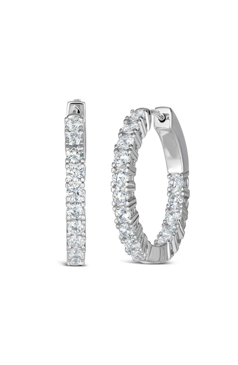 Anna Zuckerman Inside Out 1 Carat Diamond Crystalline Hoops, Main, color, Platinum