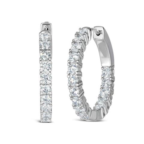 Inside Out 1 Carat Diamond Crystalline Hoops