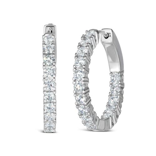 Anna Zuckerman Inside Out 1 Carat Diamond Crystalline Hoops In Platinum