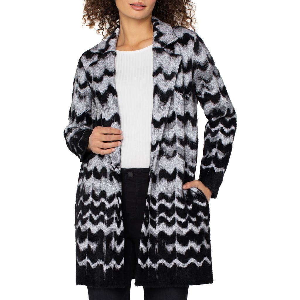 Liverpool Los Angeles Pattern Coatigan In Black
