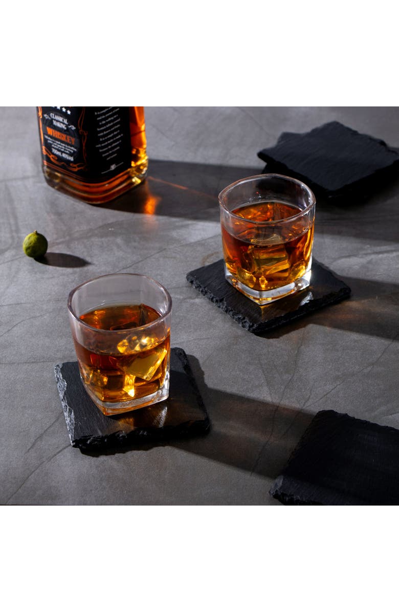 UBER APPLIANCE Slate Stone Drink Coasters, Alternate, color, Black