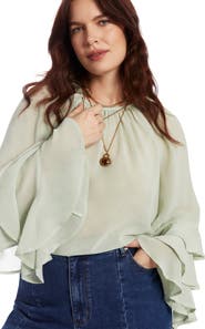 June + Vie Ruffled Chiffon Blouse