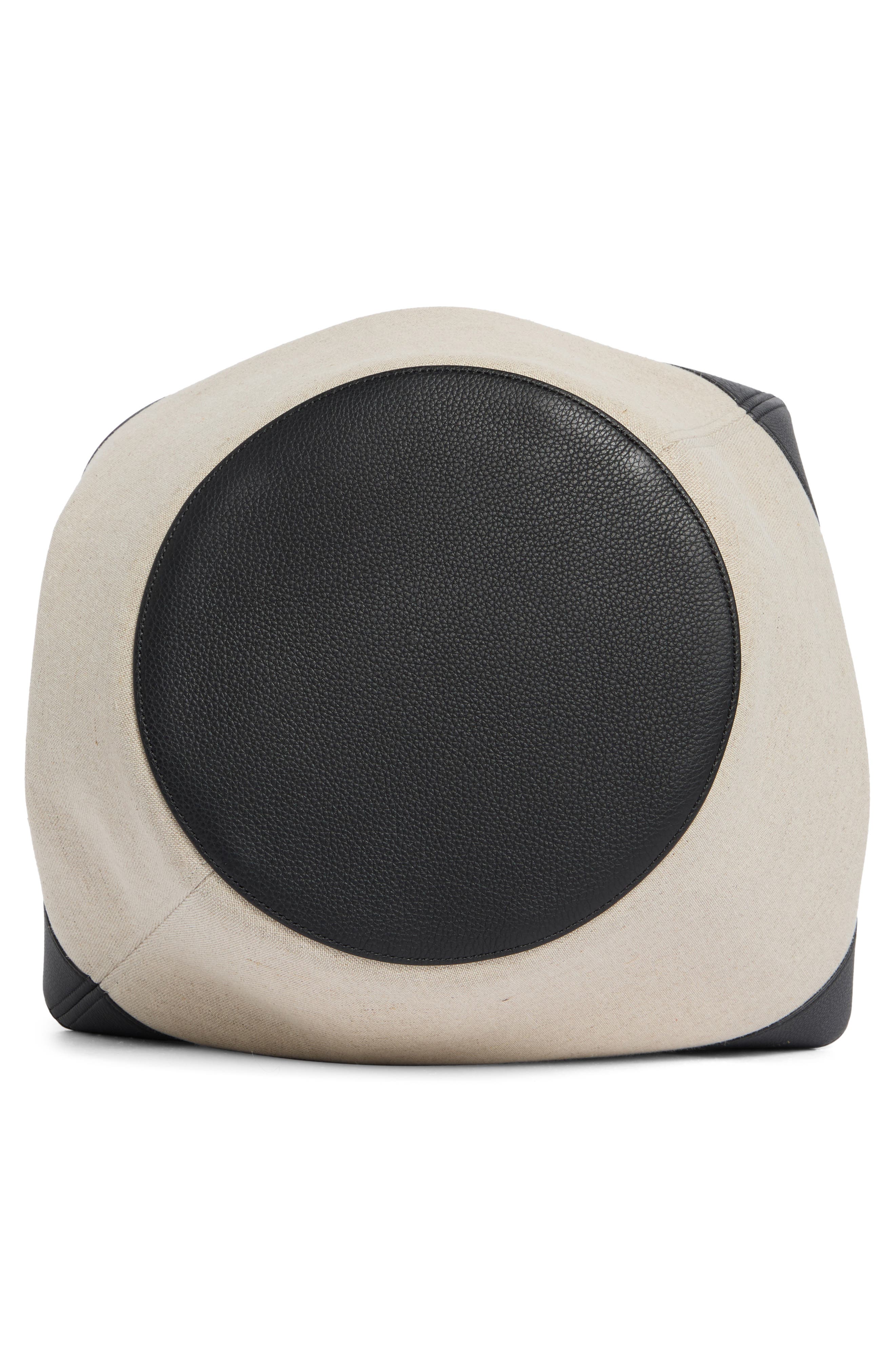 Khaite Medium Lotus Canvas & Leather Tote, Alternate, color, 367 Black / Natural