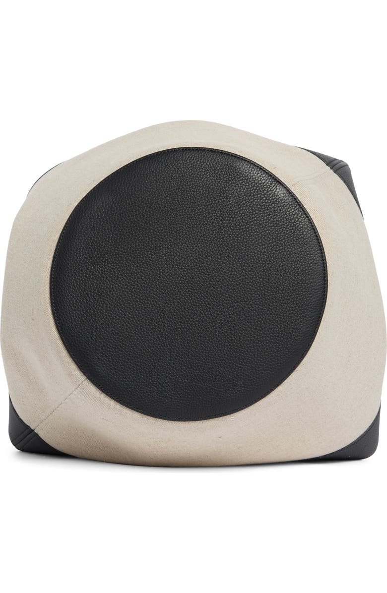 Khaite Medium Lotus Canvas & Leather Tote, Alternate, color, 367 Black / Natural