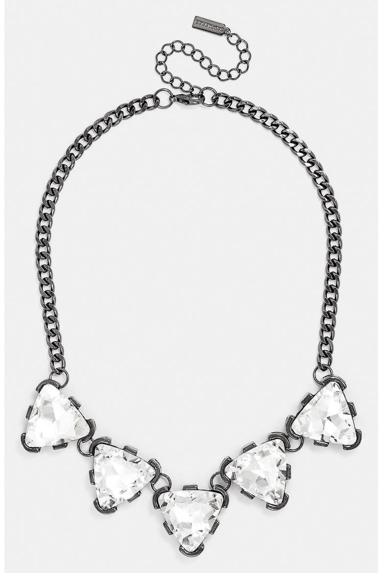 'Crystal Triad' Collar Necklace, Main, color, HEMATITE/ CLEAR