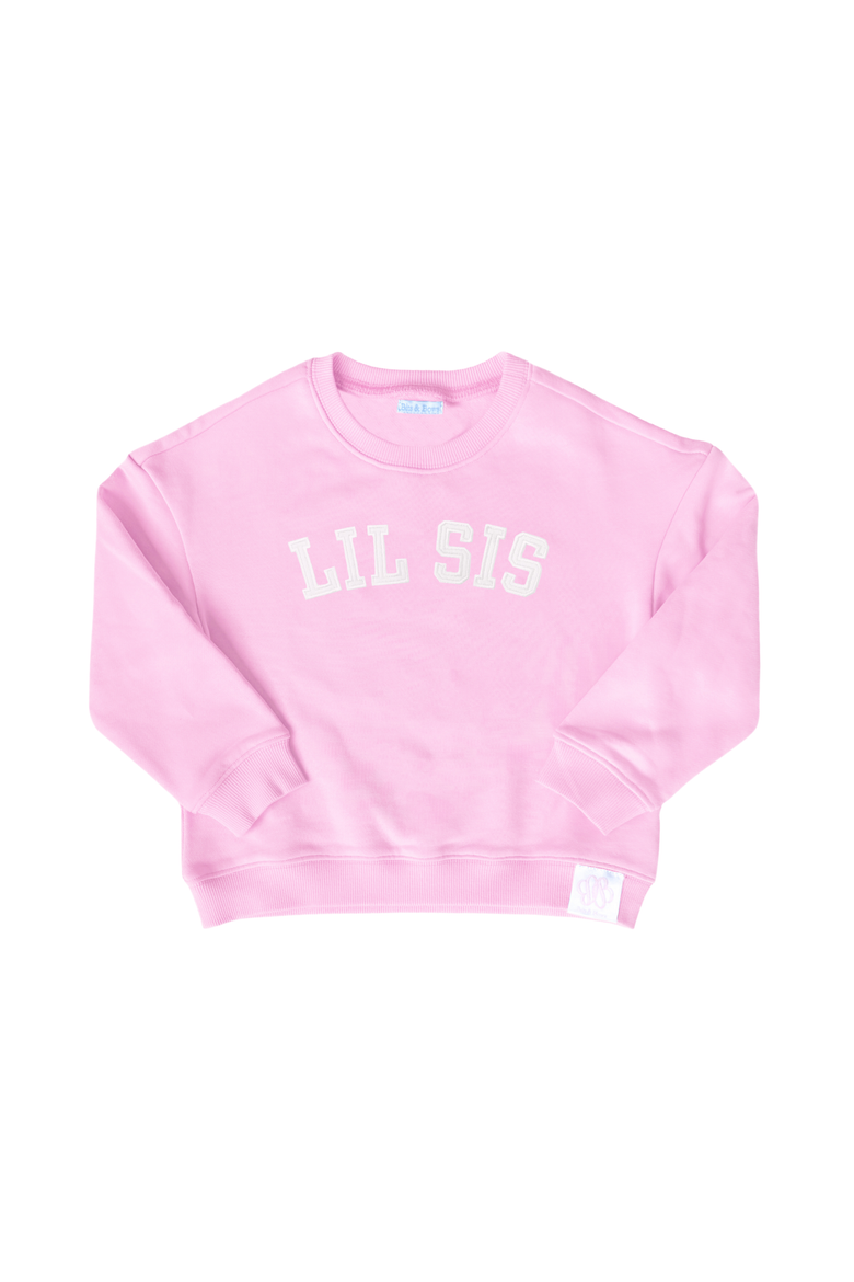 Lil Sis Sweatshirt, Main, color, Pink/White