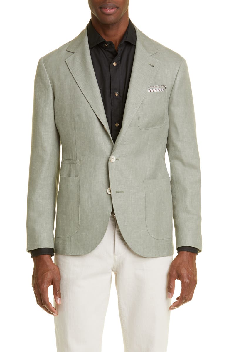 Brunello Cucinelli Linen & Wool Blend Sport Coat, Main, color,