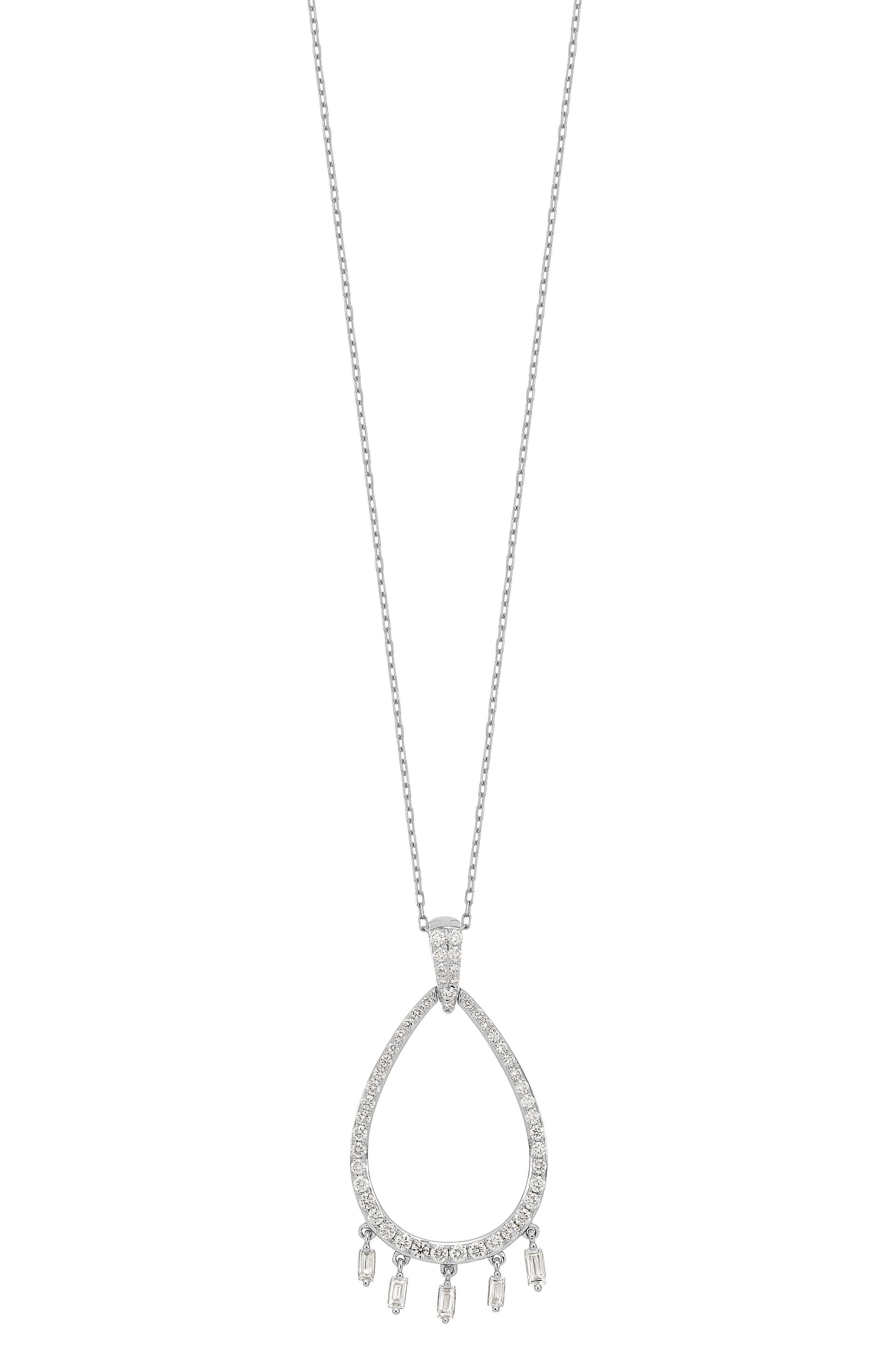 Gatsby 18K White Gold Diamond Open Teardrop Pendant Necklace - 0.55ct. (Nordstrom Exclusive)