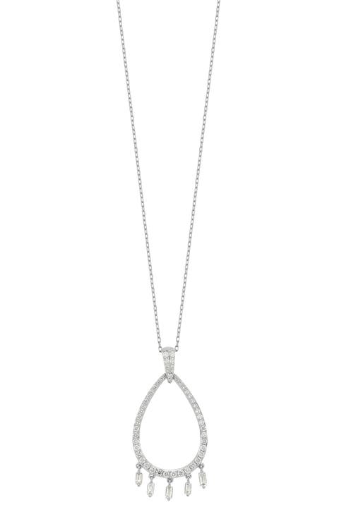 Gatsby 18K White Gold Diamond Open Teardrop Pendant Necklace - 0.55ct. (Nordstrom Exclusive)