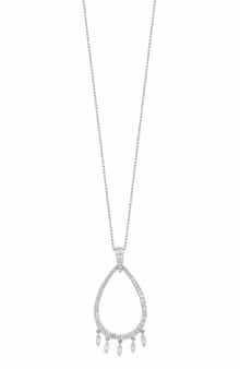 Gatsby 18K White Gold Diamond Open Teardrop Pendant Necklace - 0.55ct. (Nordstrom Exclusive)