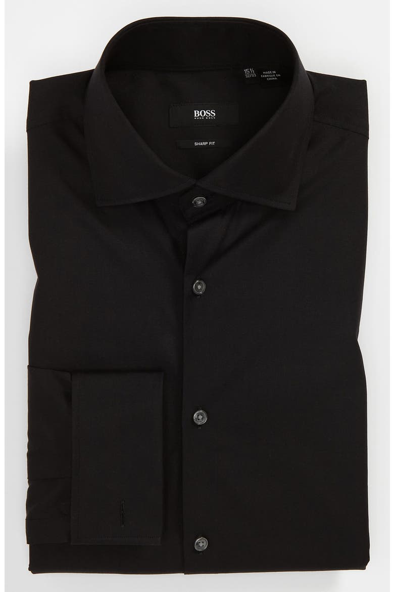 HUGO BOSS 'Malvin' Sharp Fit Dress Shirt, Main, color, BLACK