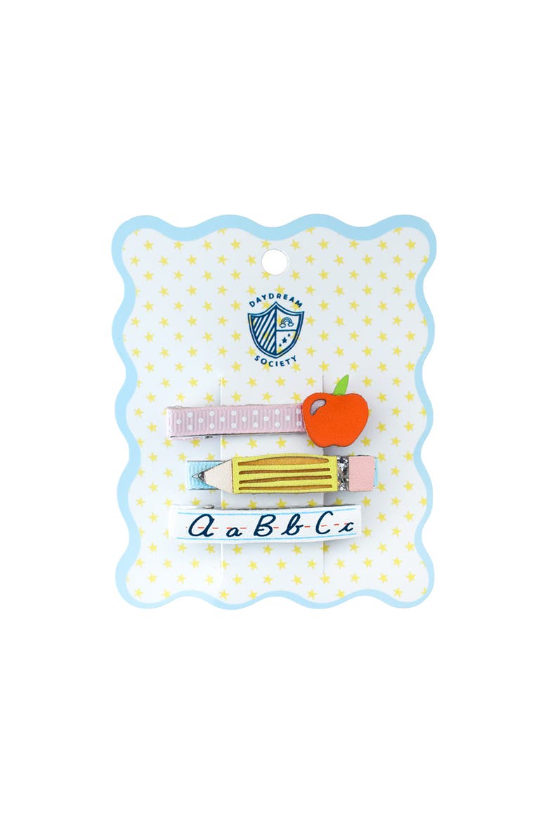 Back to School ABC Hair Bar Clip Set, Main, color, Assorted Pre-Pack