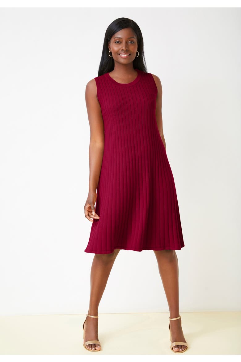 2-Piece Sweater Jacket Dress, Alternate, color, RICH BURGUNDY