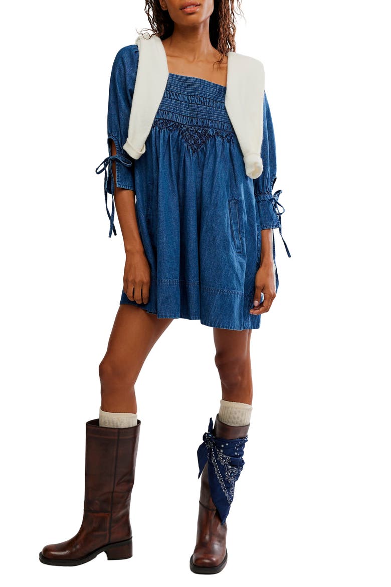 Sonora Chambray Minidress, Main, color, MIDNIGHT RINSE