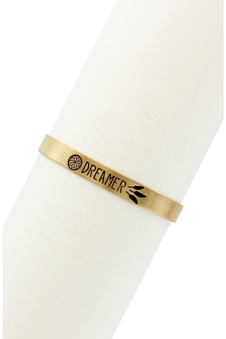 Detailed Dreamer Cuff Bracelet, Main, color, worn gold