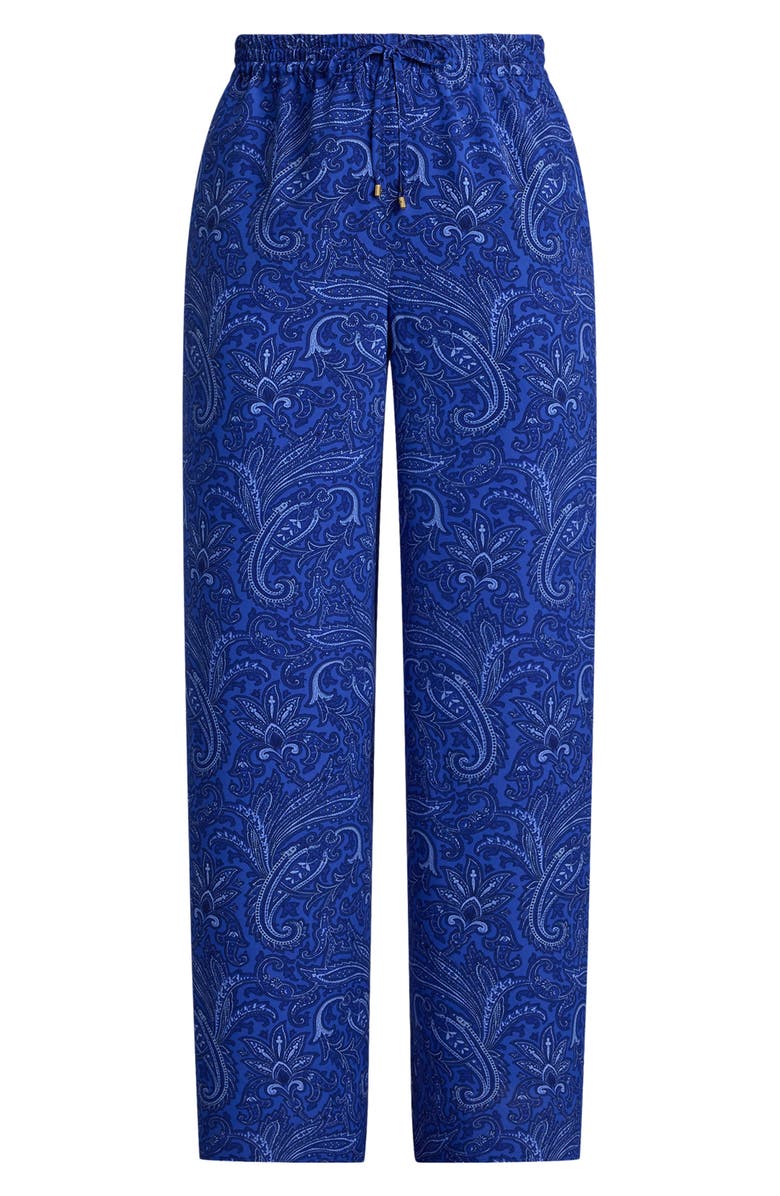 Lauren Ralph Lauren Floral Print Wide Leg Pants, Alternate, color, Blue/ Multi