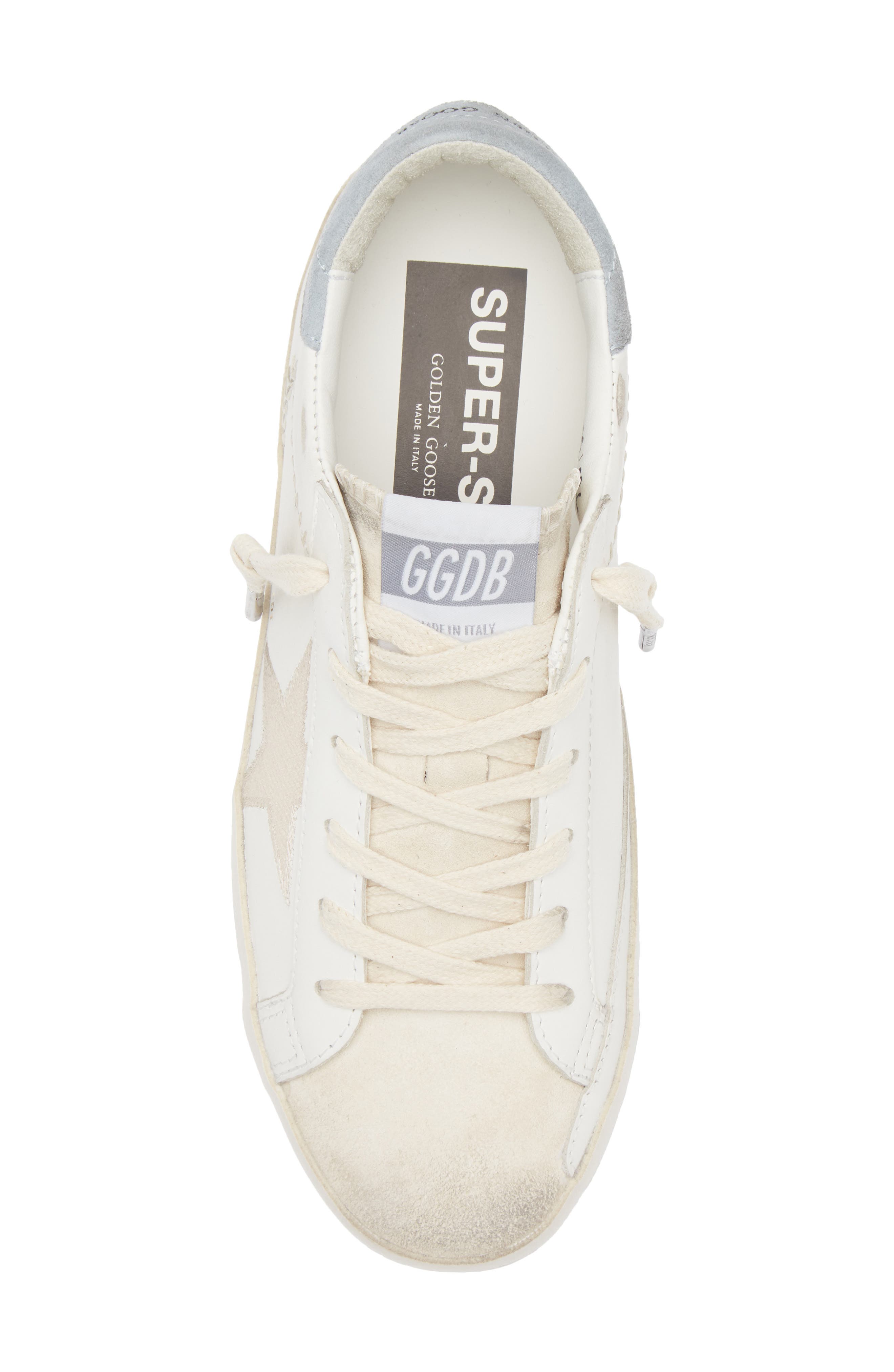 Golden Goose Super-Star Sneaker, Alternate, color, White/ Beige/ Light Blue