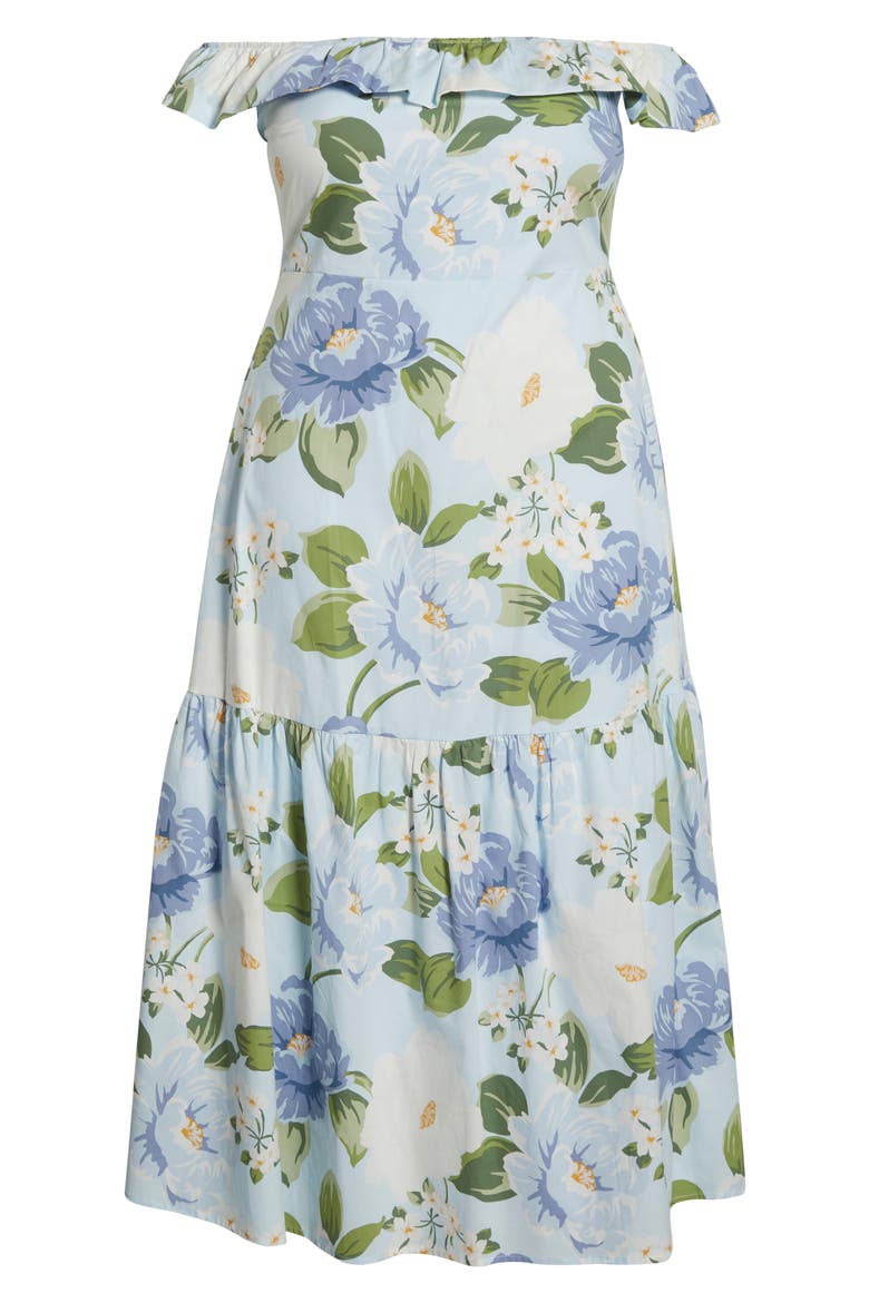 Sloane Floral Ursa Off the Shoulder Maxi Dress, Alternate, color, LIGHT BLUE/ MULTI
