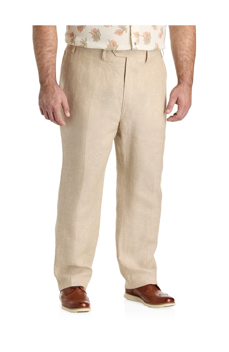 Tallia Big & Tall Linen Suit Pants, Main, color, Tan