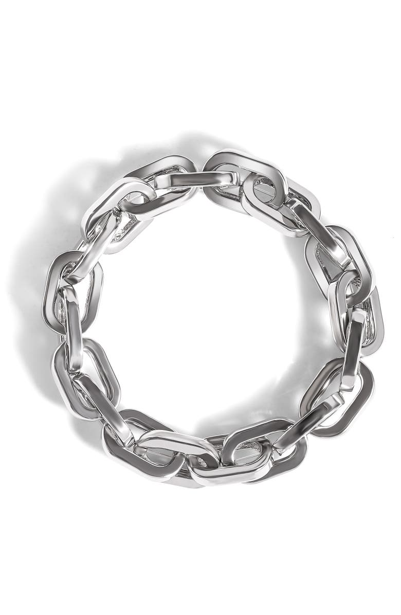 Jessica Simpson Metal Link Chain Bracelet, Alternate, color, Silver