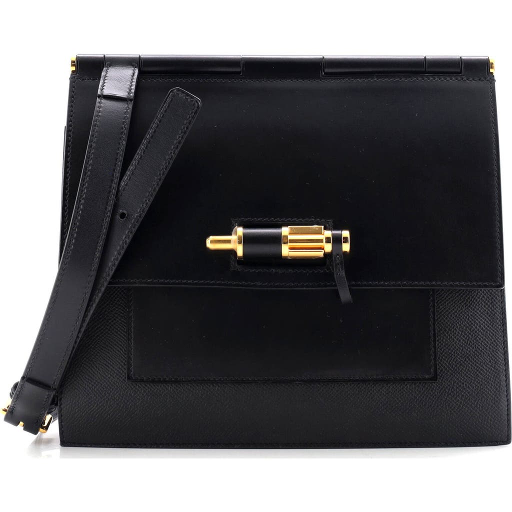 Pre-owned Hermes Hermes Sacabar Shoulder Bag Epsom And Swift 24 In Black