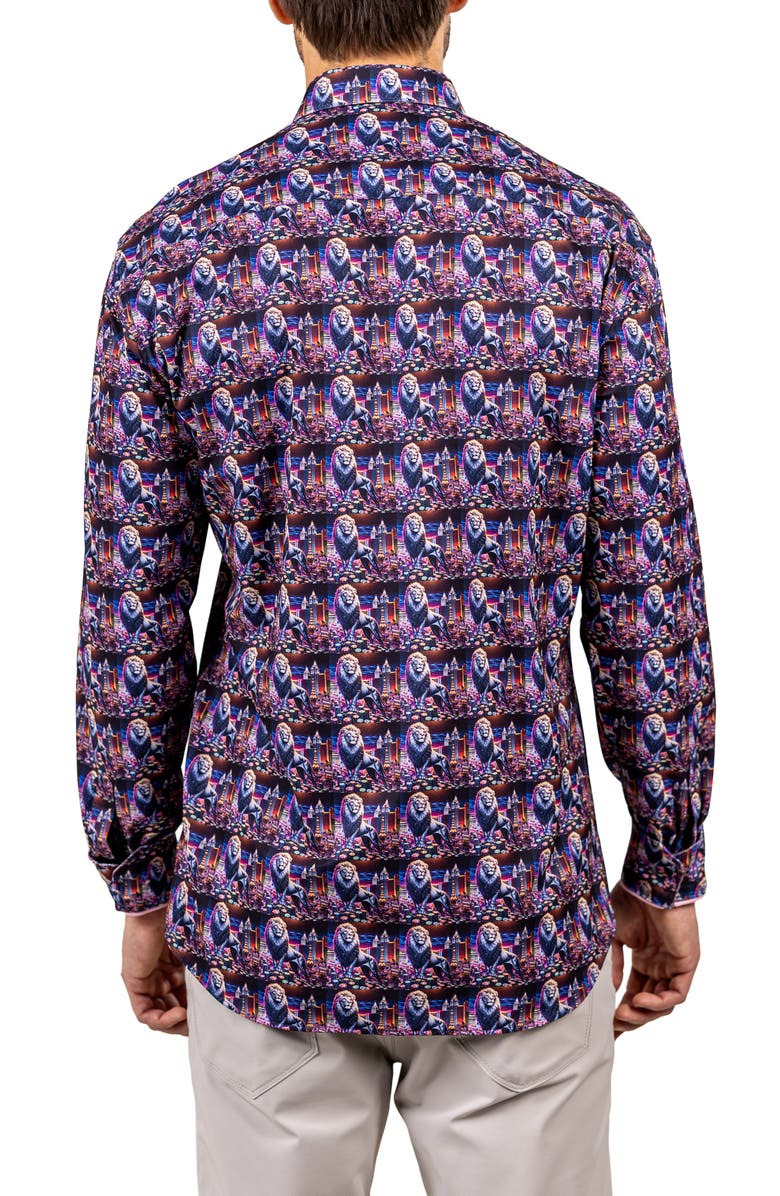 Maceoo Fibonacci Stretch Ascension 3320 Contemporary Fit Button-Up Shirt, Alternate, color, Pink