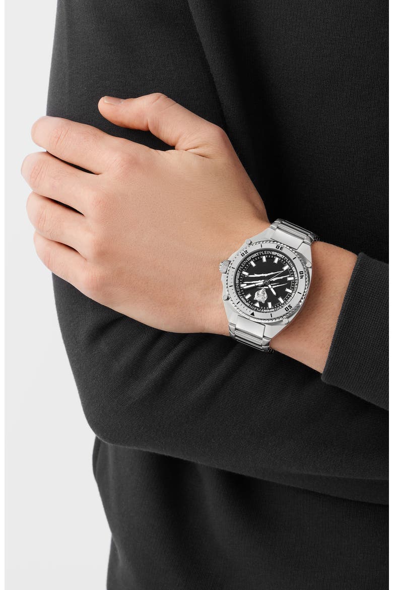 Thunder Force Quartz Bracelet Watch, 47mm, Alternate, color, STAINLESS STEEL