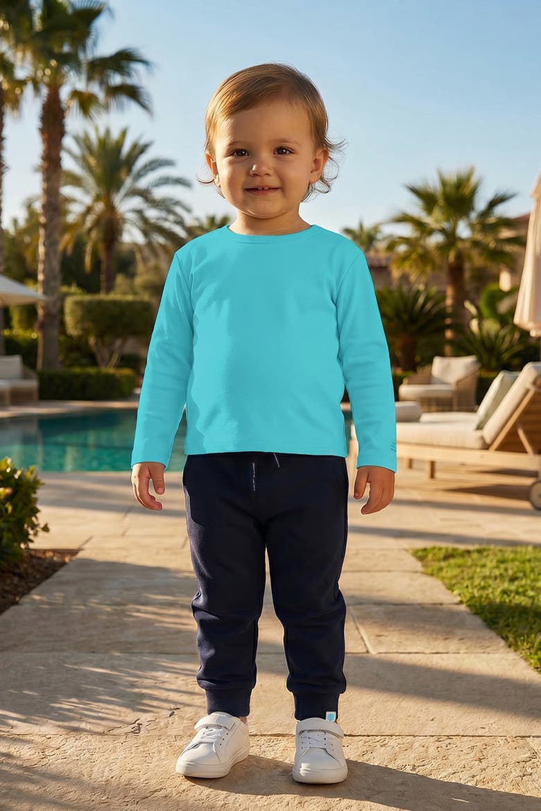 Toddler's Coco Plum Long Sleeve T-Shirt, UPF 50+ Sun Protection, Alternate, color, Coolibar Blue