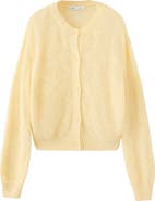 MANGO Diamond Openwork Knit Cardigan