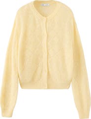 MANGO Diamond Openwork Knit Cardigan