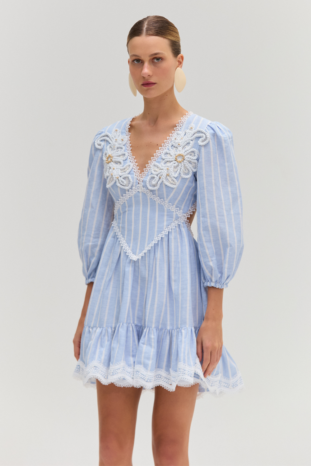 Marine Linen Mini Dress - image 2
