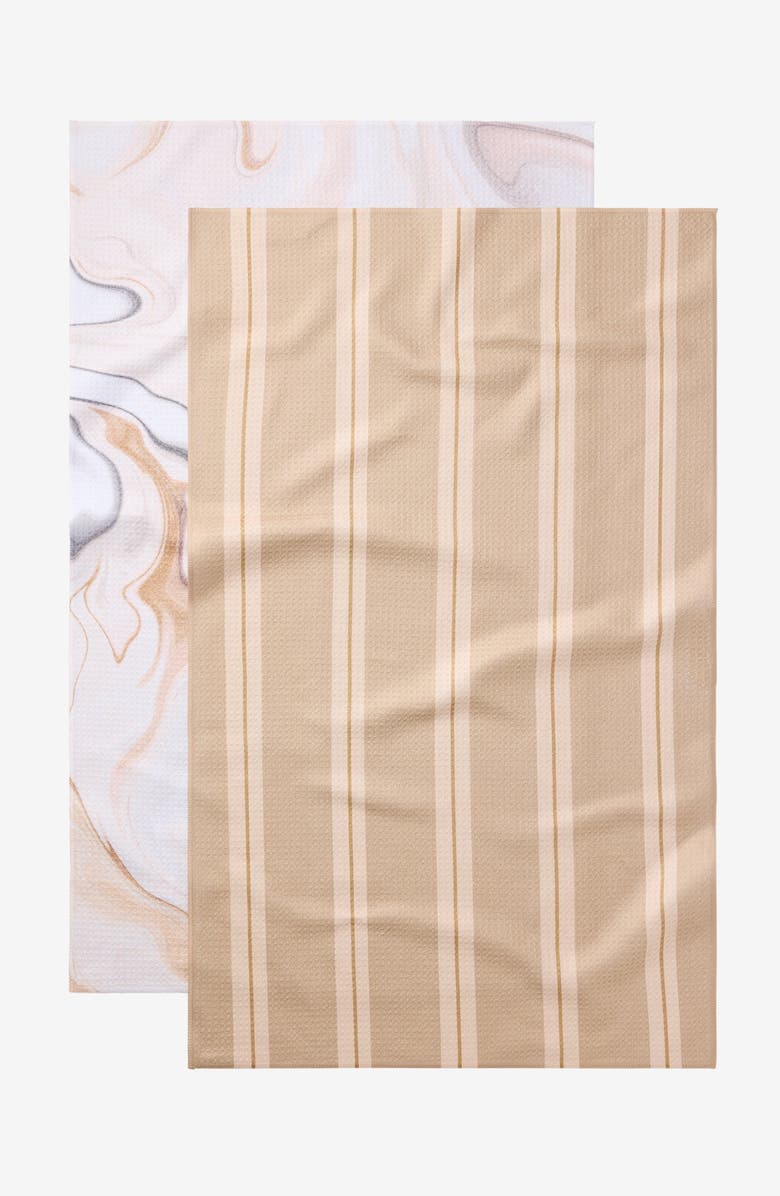 Geometry Kitchen Tea Towel Set, Main, color, Choco Mocha