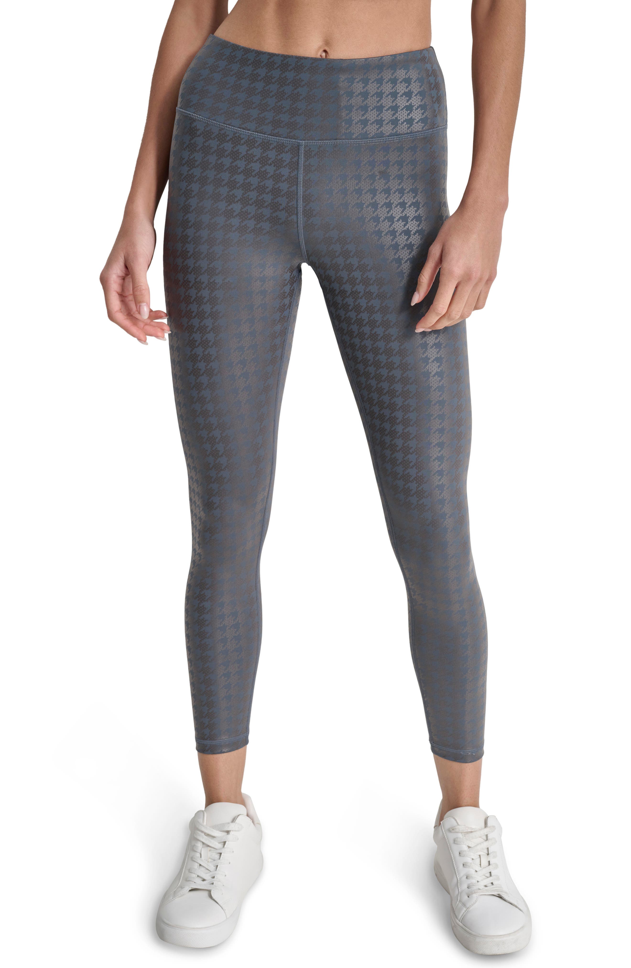 DKNY Houndstooth Foil High Waist 7/8 Leggings (Women) | Nordstromrack