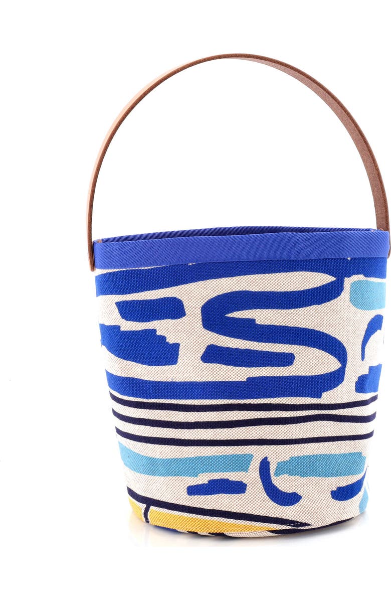 Pre-Owned Hermes Petit H Bucket Bag Printed Canvas, Main, color, Blue