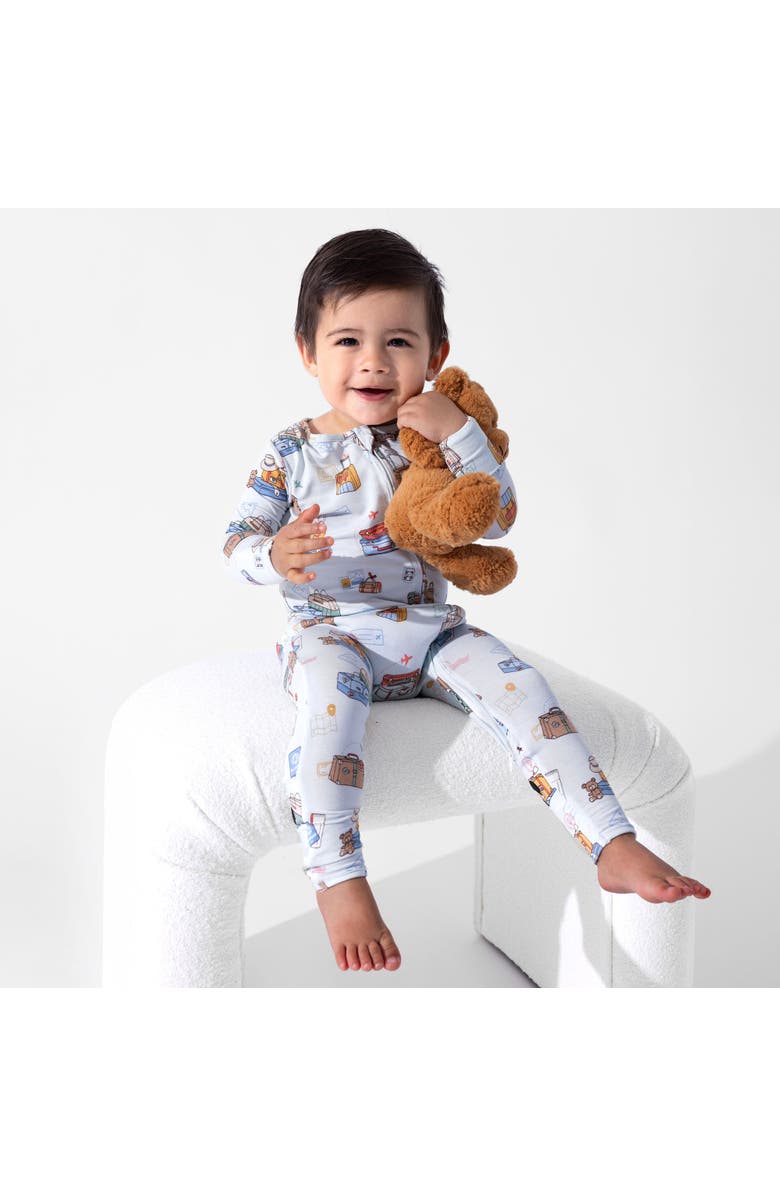 Bellabu Bear Baby Vintage Suitcases Convertible Footie, Alternate, color, Vintage Suitcases