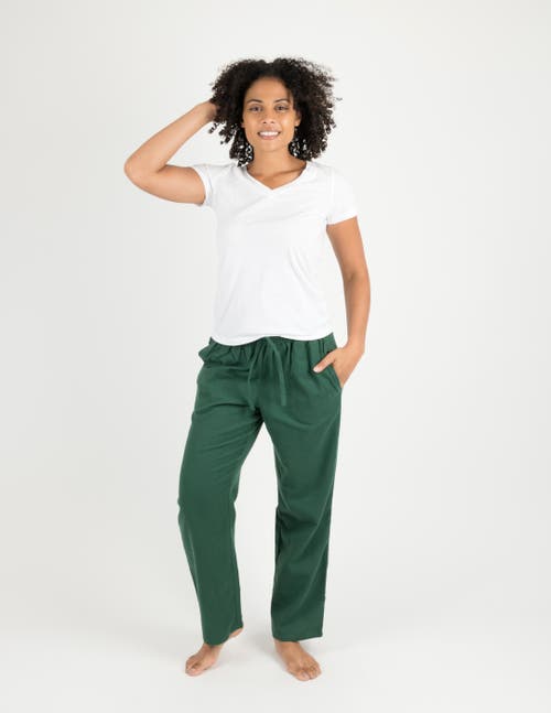 Leveret Cotton Flannel Holiday Pajama Pants In Green