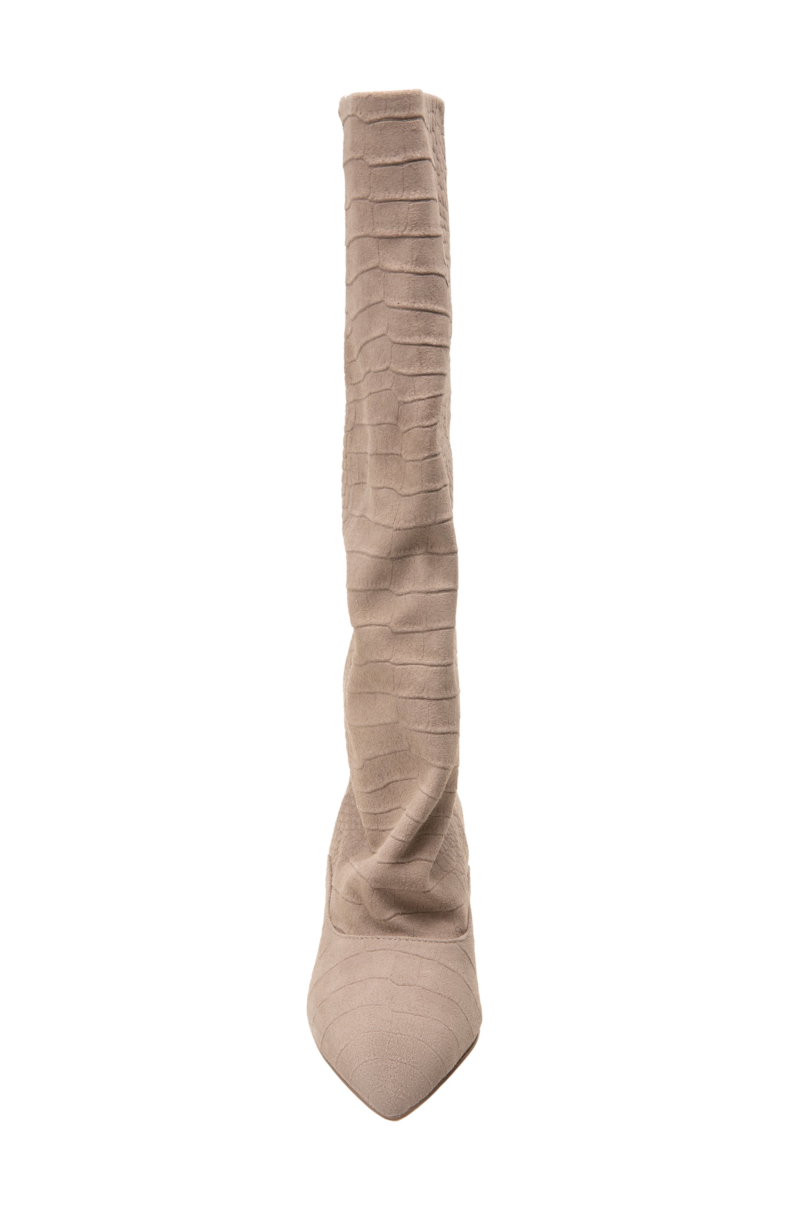 Brisbane Kitten Heel Pointed Toe Knee High Boot, Alternate, color, MOCHA TAUPE SUEDE