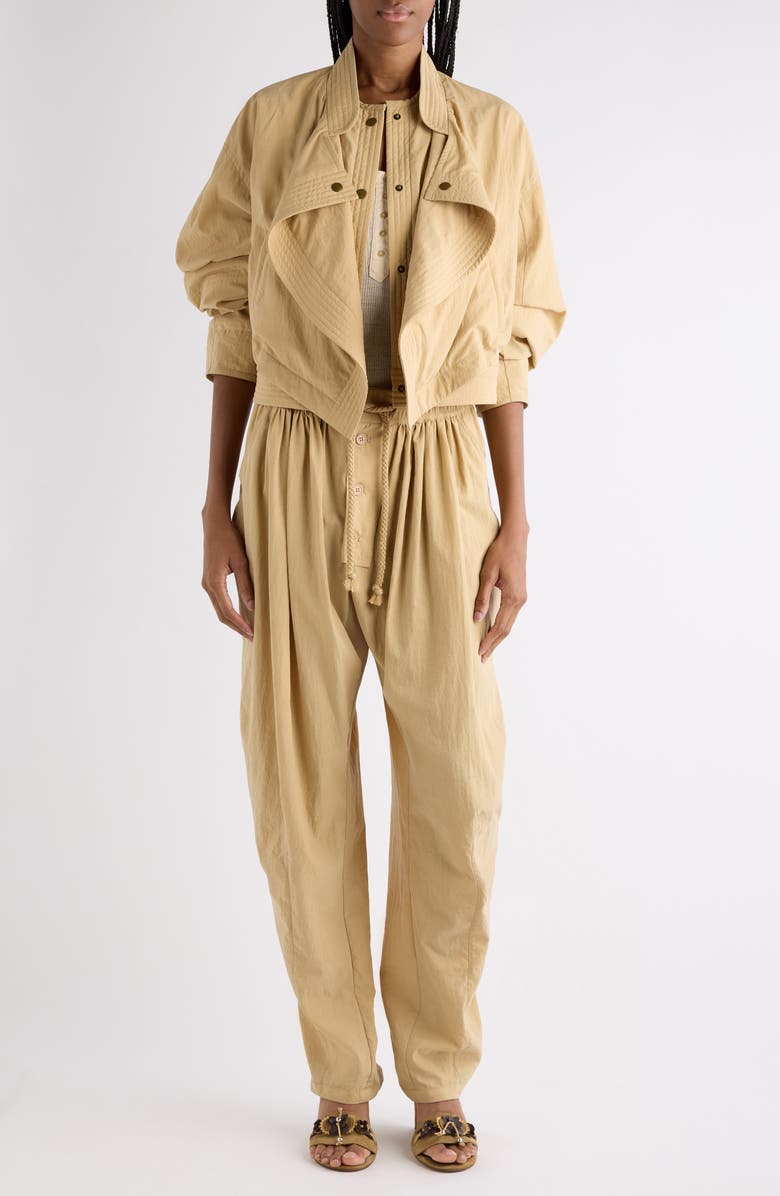 Isabel Marant Falcona Gathered Tapered Pants, Alternate, color, Desert