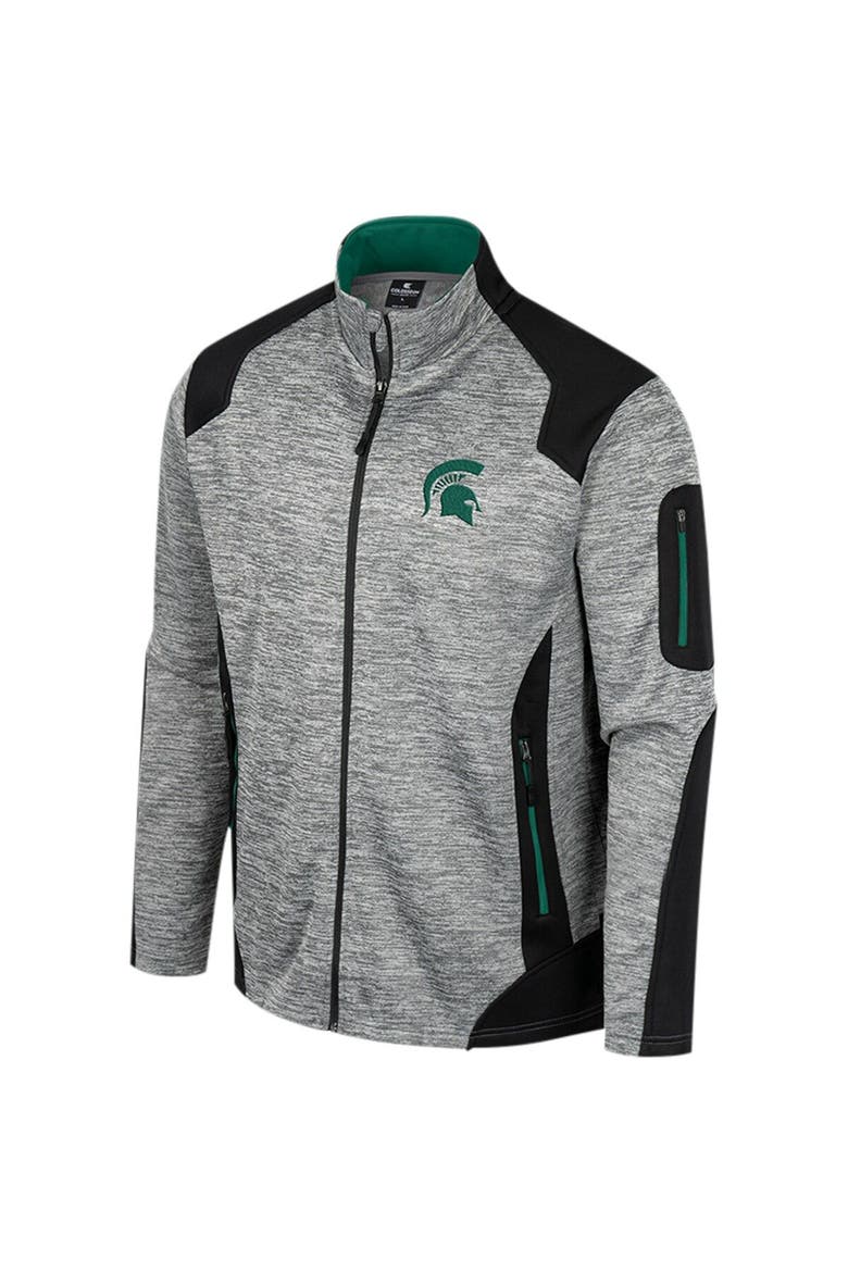 Men's Colosseum Gray Michigan State Spartans Silberman Color Block Full-Zip Jacket, Alternate, color, Gray