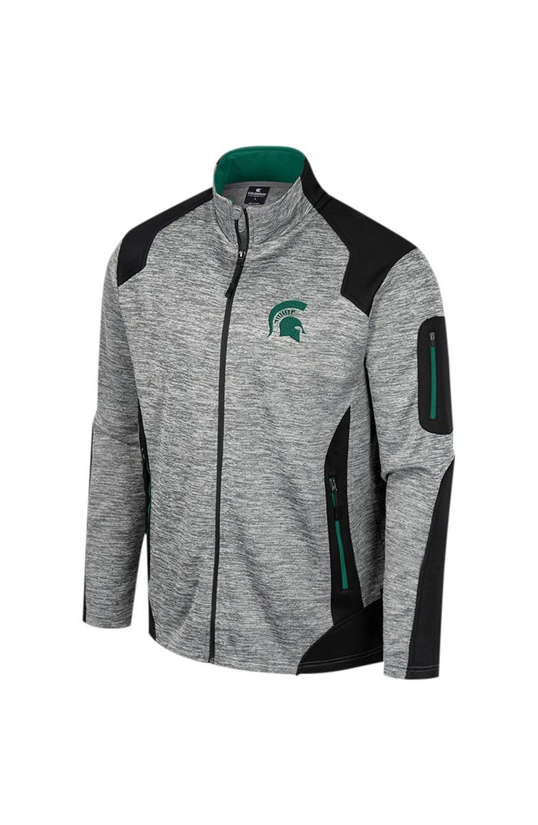 COLOSSEUM Men's Colosseum Gray Michigan State Spartans Silberman Color Block Full-Zip Jacket, Alternate, color, 