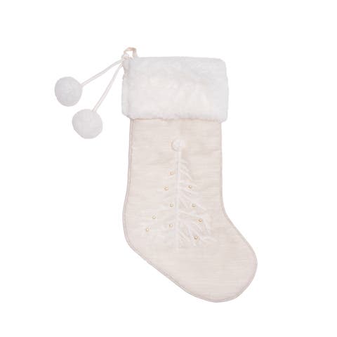 White Christmas Tree Hanging Christmas Stocking 20"