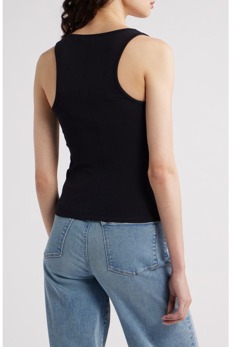 The Rib Scoop Neck Tank, Alternate, color, BLACK