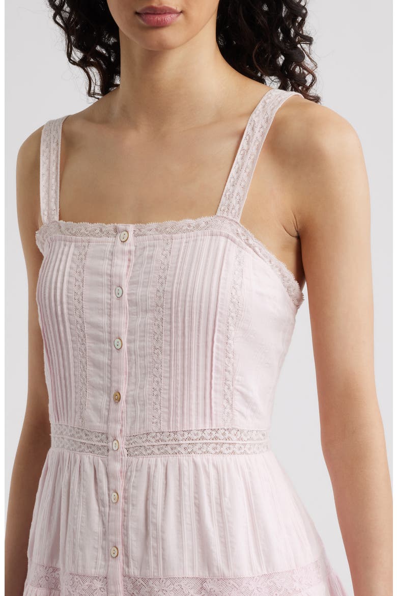Charlize Lace Trim Sleeveless Minidress, Alternate, color, TENDER TOUCH