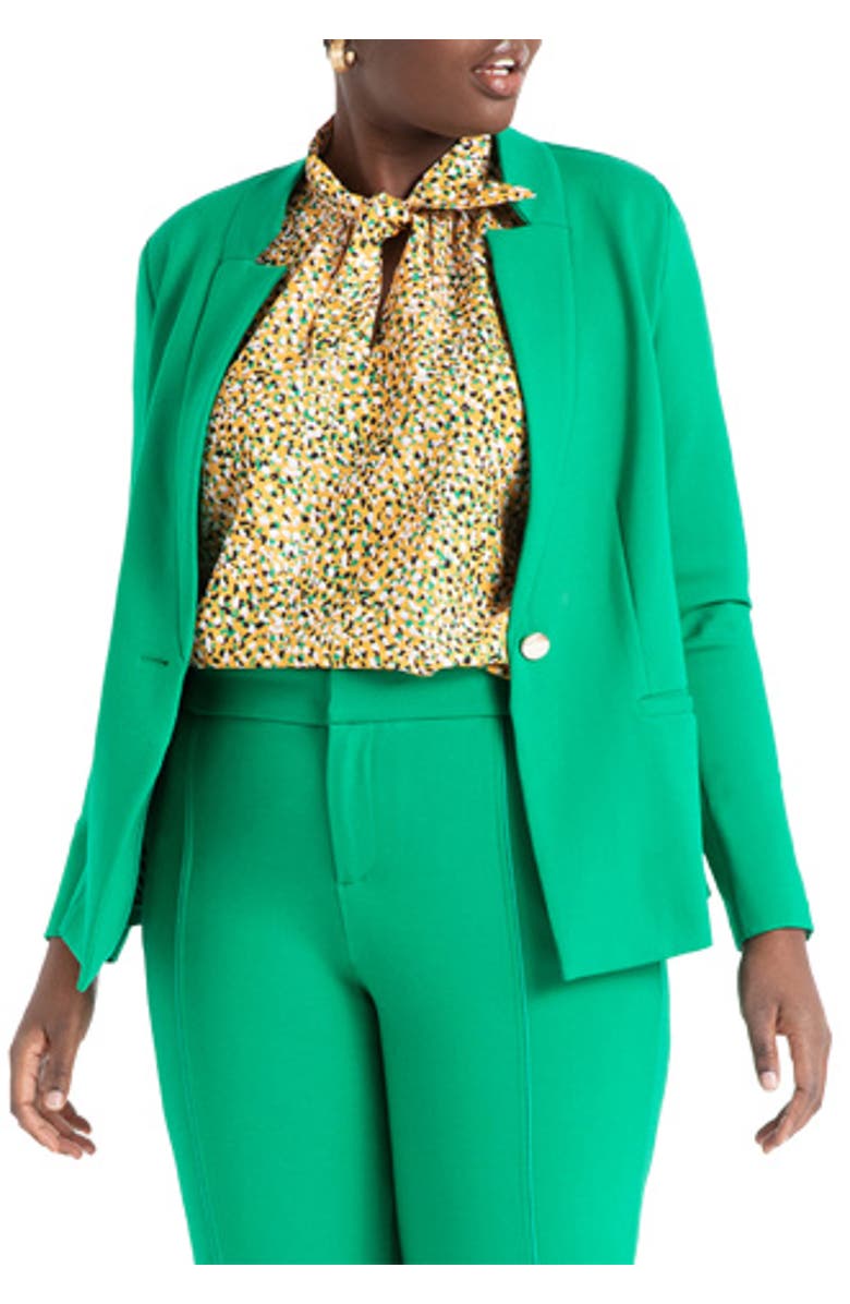 ELOQUII The Ultimate Stretch One Button Blazer, Main, color, Vivid Emerald