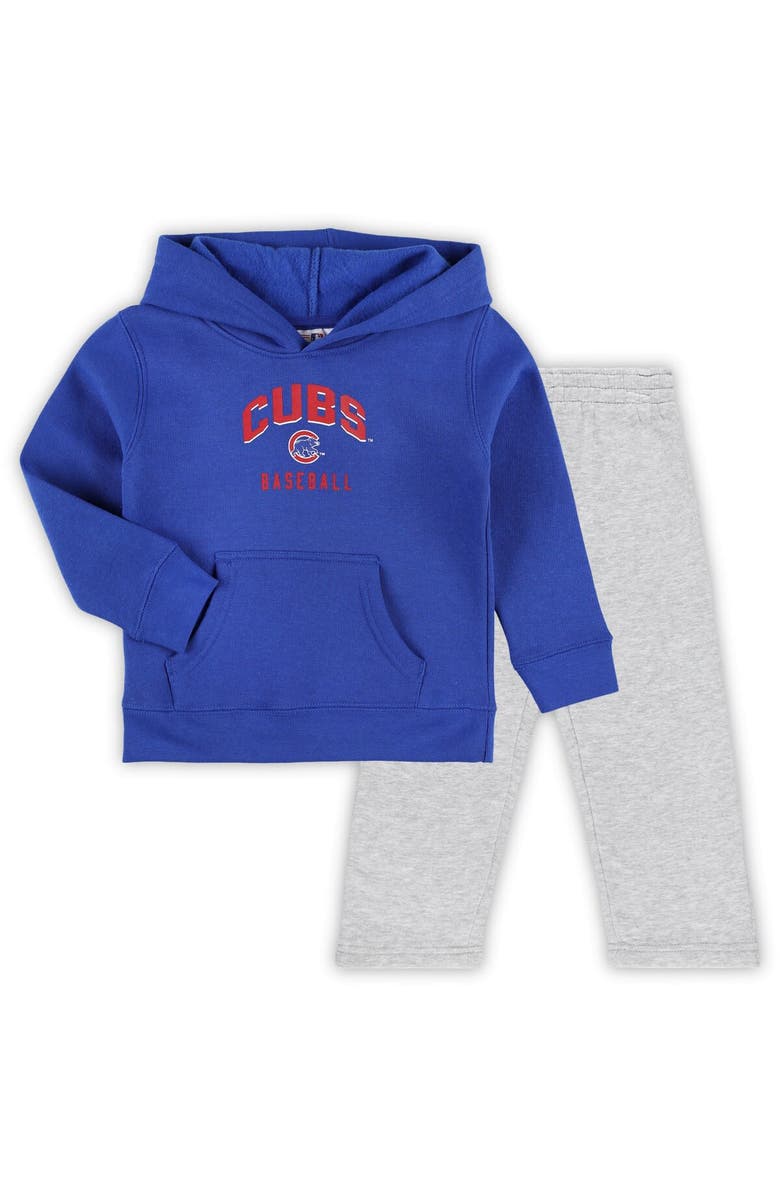 Outerstuff Toddler Royal/Gray Chicago Cubs Play-By-Play Pullover Fleece Hoodie & Pants Set, Main, color, 