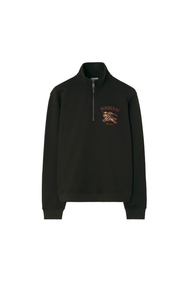Knight Check Cotton Half-zip Sweatshirt, Alternate, color, Chocolate brown