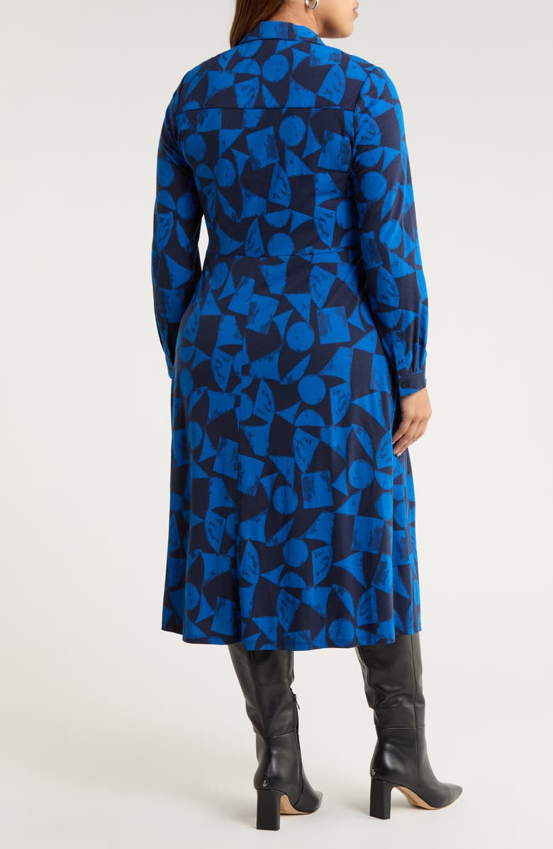 Seasalt Cornwall Coastline Print Long Sleeve Organic Cotton Blend Shirtdress, Alternate, color,