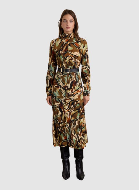 Neesha Printed Fit And Flare Dress