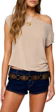 EDIKTED Anabella Off the Shoulder T-Shirt